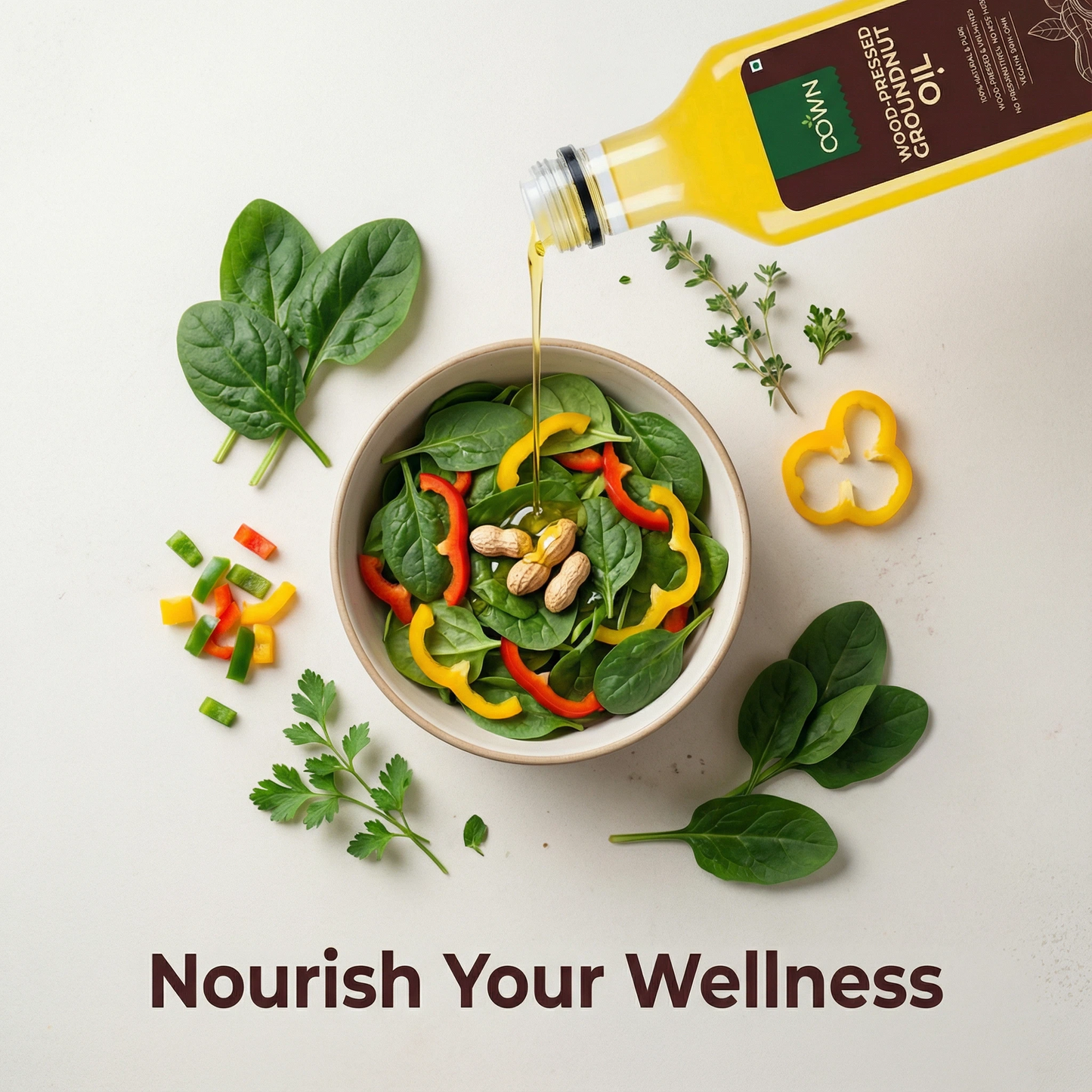 Pure Groundnut Oil, Wood-Pressed