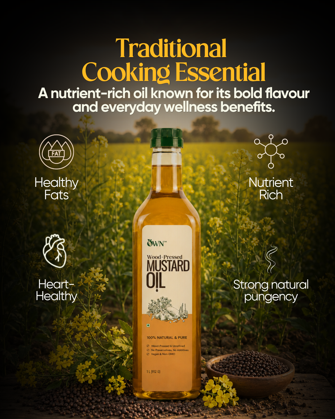 Black Mustard Oil | Wood-Pressed