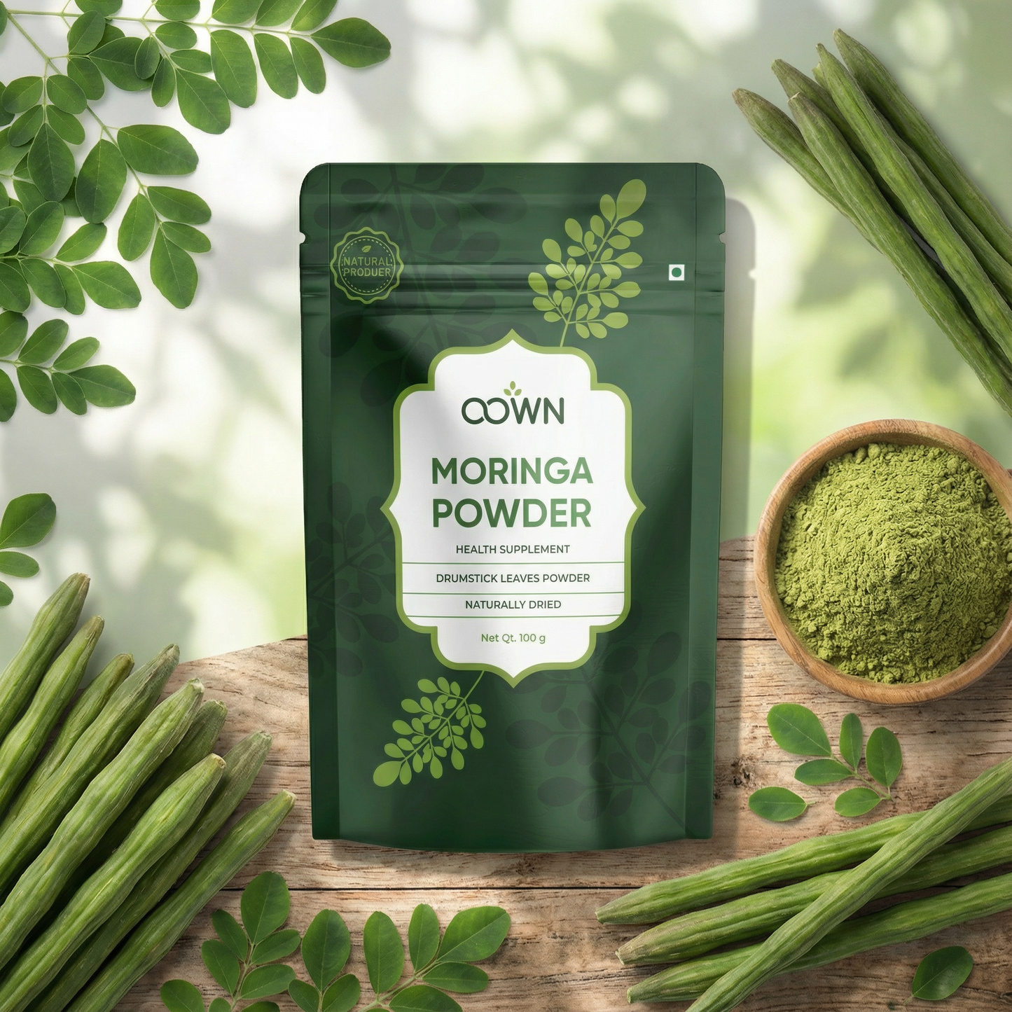 Moringa Powder, Chemical-Free Lab-Tested
