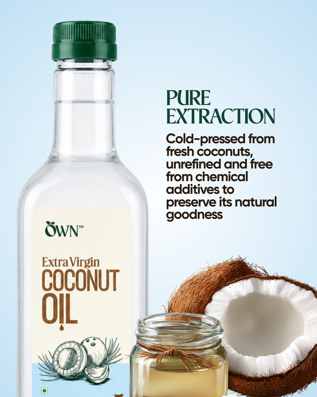 Coconut Oil, Wood-Pressed, Unrefined