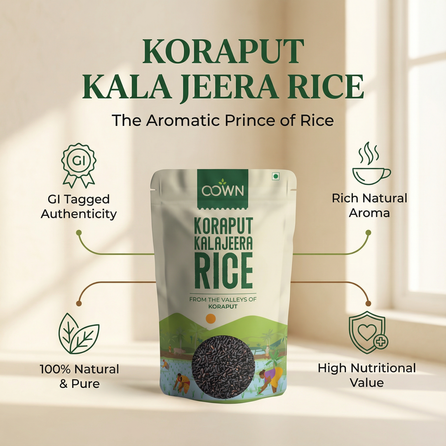 Koraput Kala Jeera Rice (Aromatic Indigenous Rice)