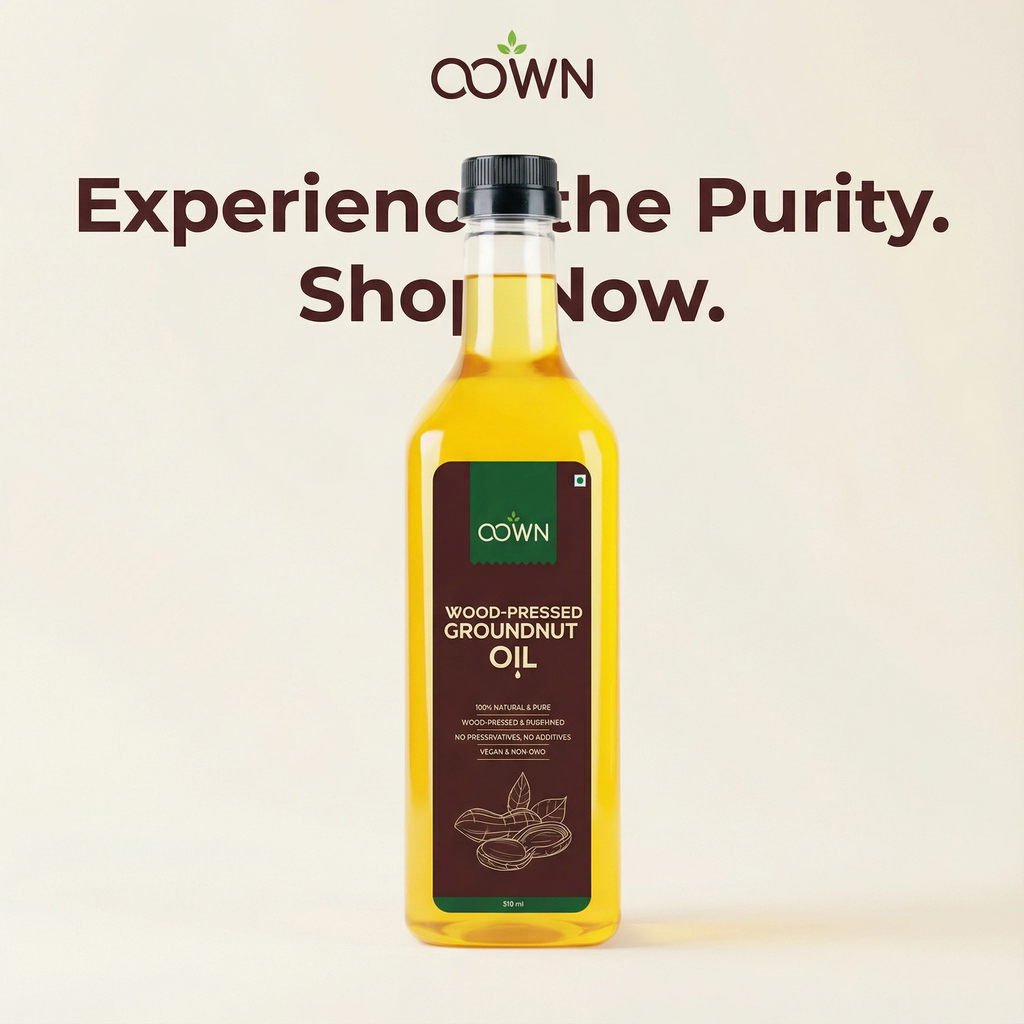 Pure Groundnut Oil, Wood-Pressed